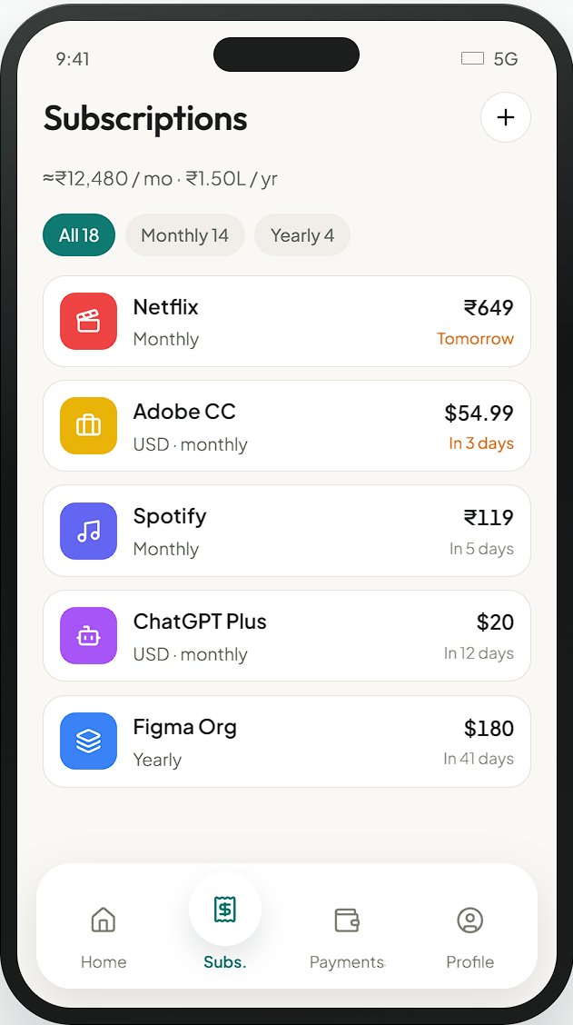 SubTrakr subscription detail